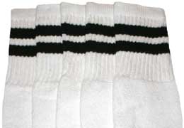 White Tube Socks with Black Stripes