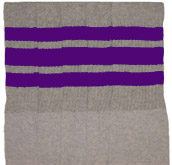 Knee High Grey Tube Socks with Purple Stripes